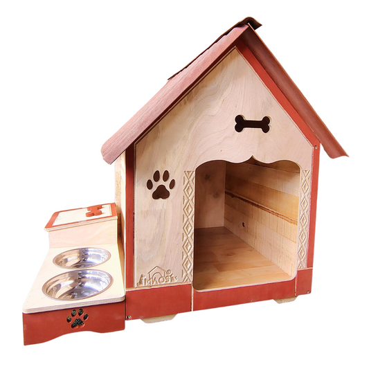 Casa De Madera Para Perros Medianos Con Platero
