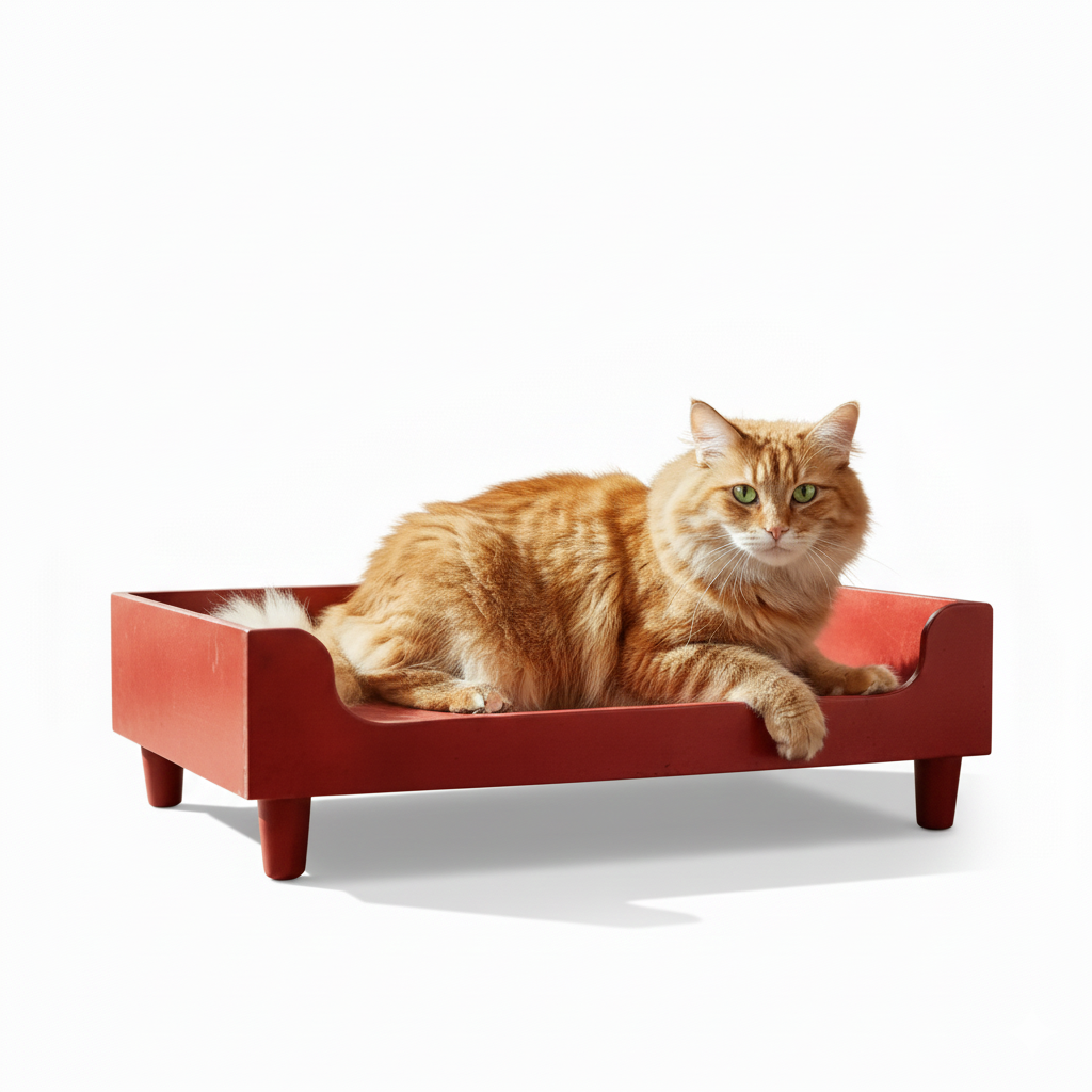 Base Cama Para Perros o Gatos En Madera Pino