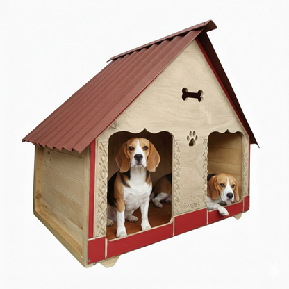 Casa Doble Para Perro En Pino Exteriores