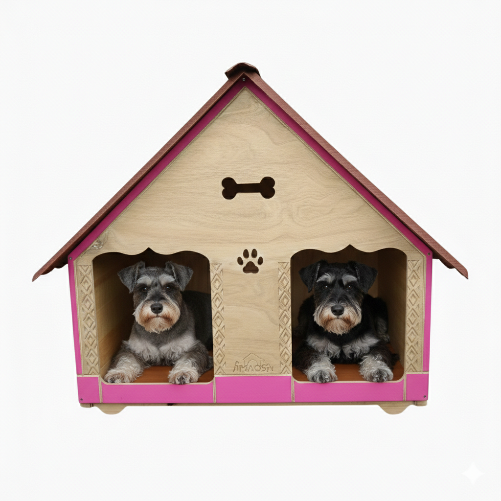 Casa Doble Para Perro En Pino Exteriores