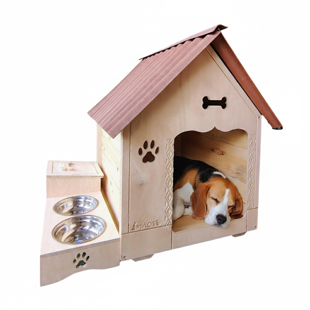 Casa Para Perro En Pino Con Platero