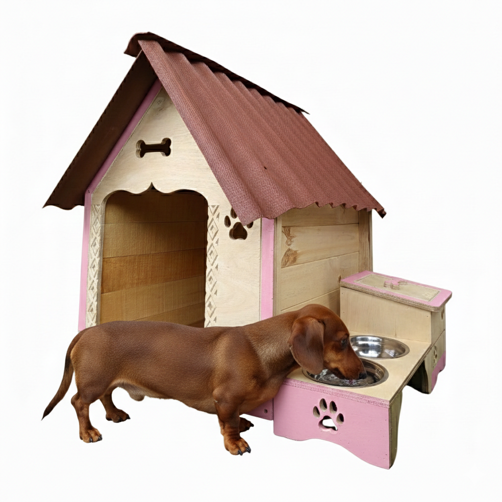 Casa Para Perro En Pino Con Platero