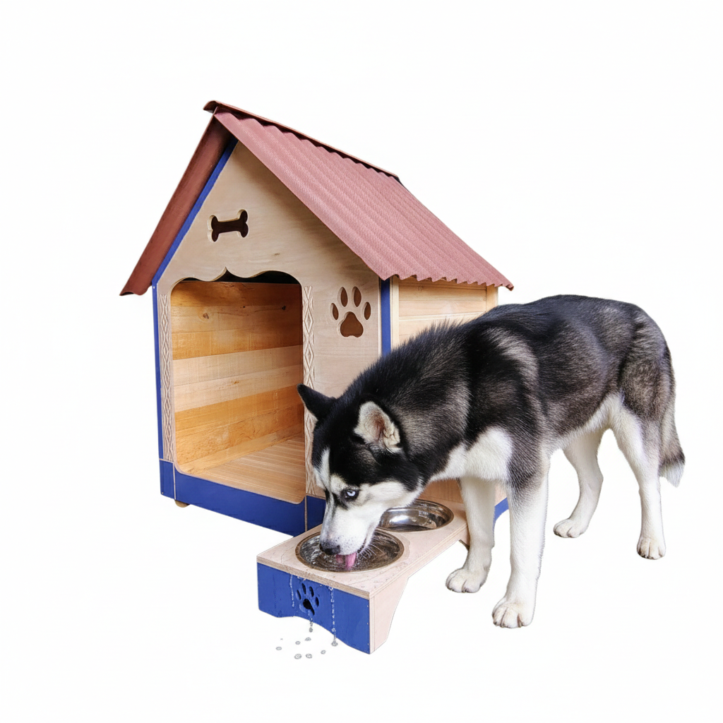 Casa Para Perro En Pino Con Platero