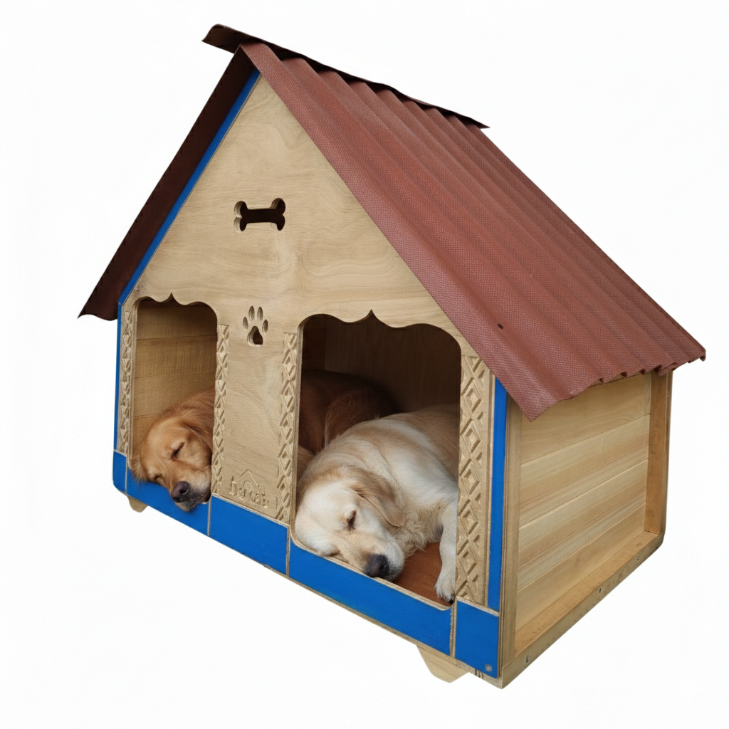Casa Doble Para Perro En Pino Exteriores