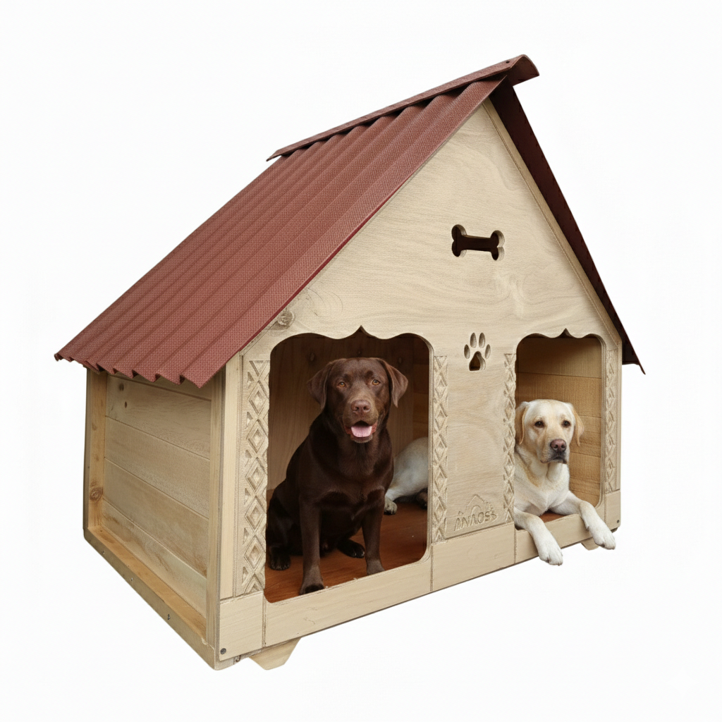 Casa Doble Para Perro En Pino Exteriores