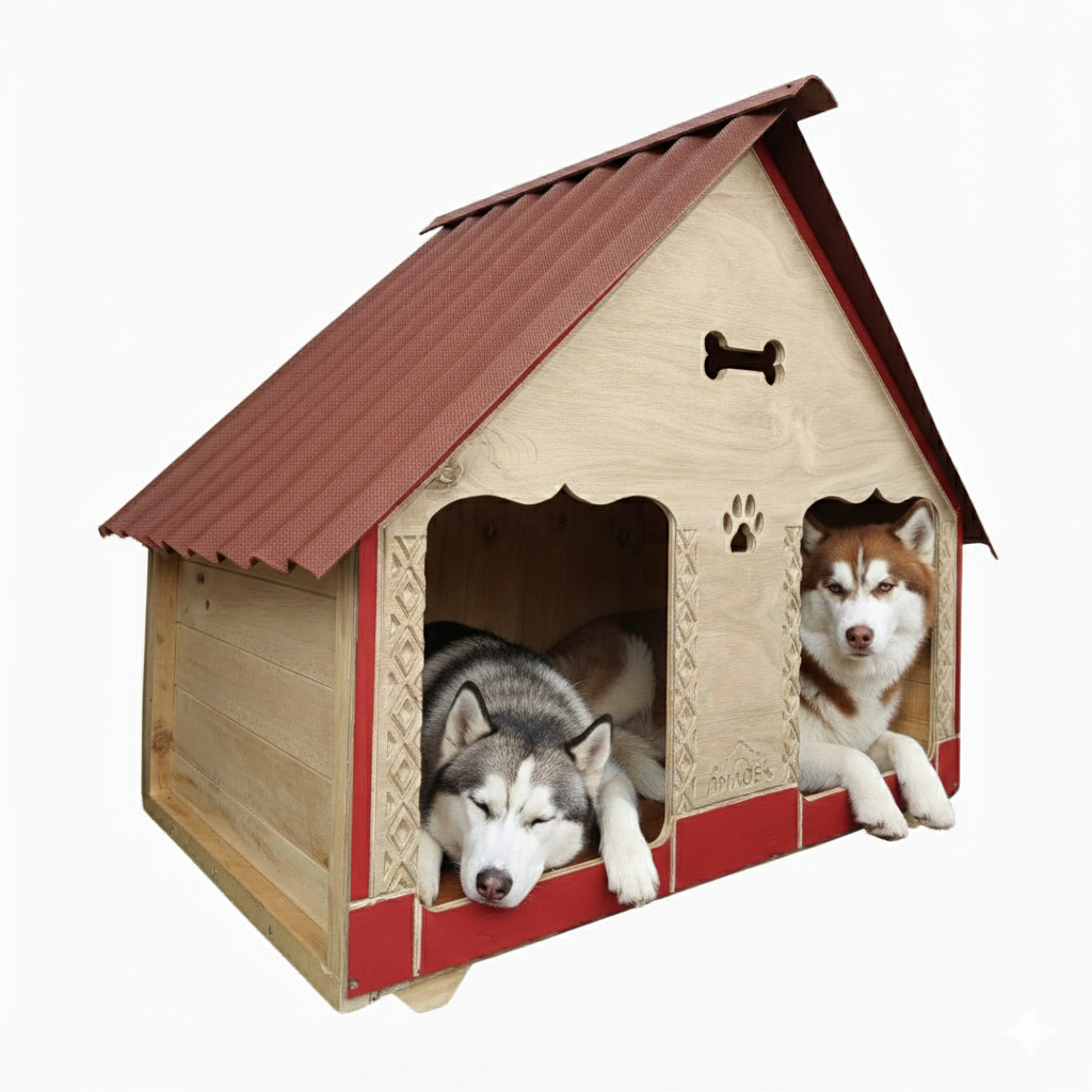 Casa Doble Para Perro En Pino Exteriores