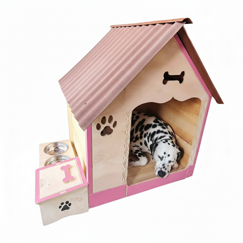 Casa Para Perro En Pino Con Platero