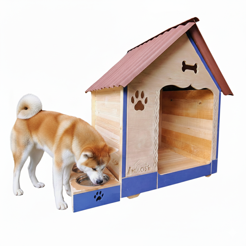 Casa Para Perro En Pino Con Platero