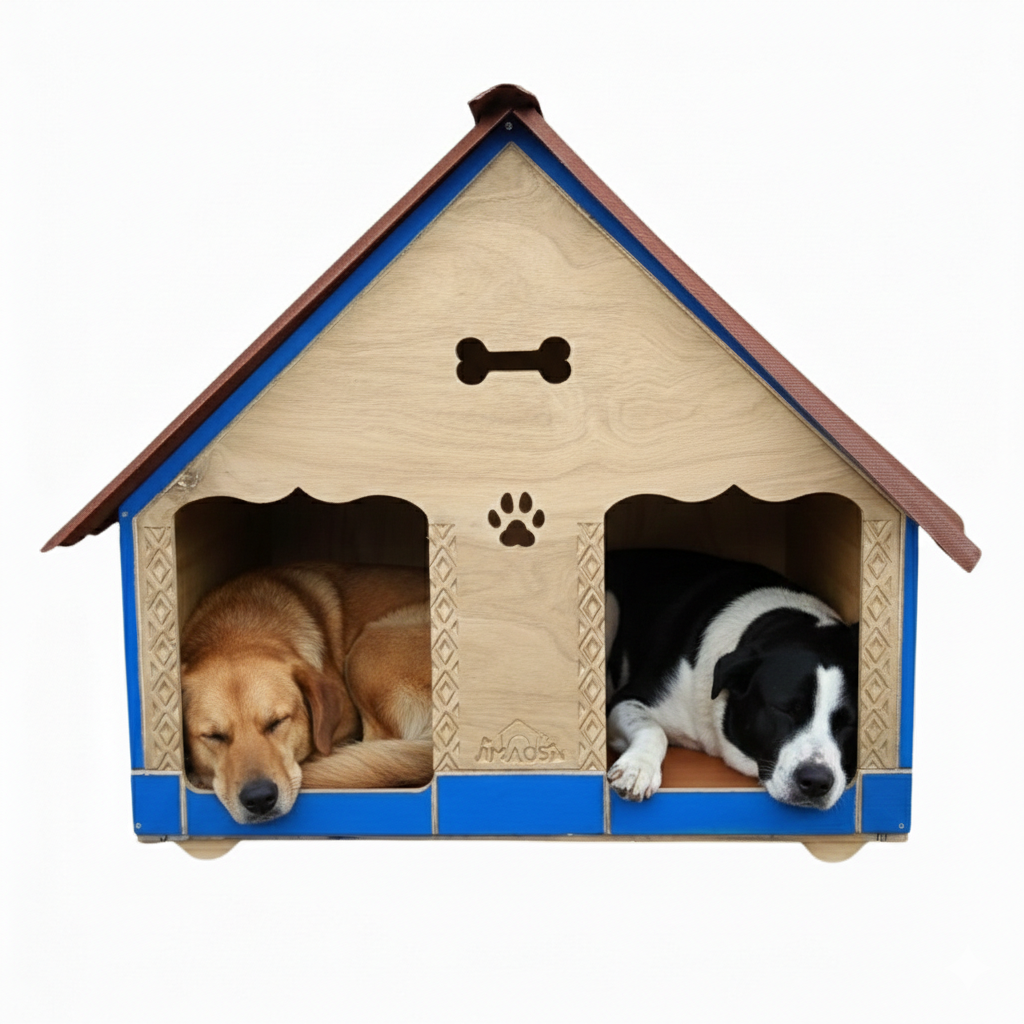 Casa Doble Para Perro En Pino Exteriores