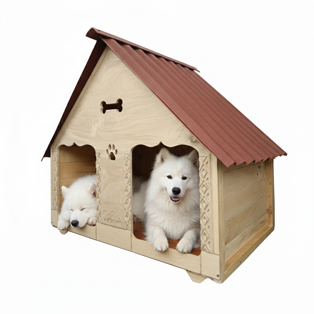 Casa Doble Para Perro En Pino Exteriores