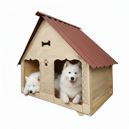 Casa Doble Para Perro En Pino Exteriores