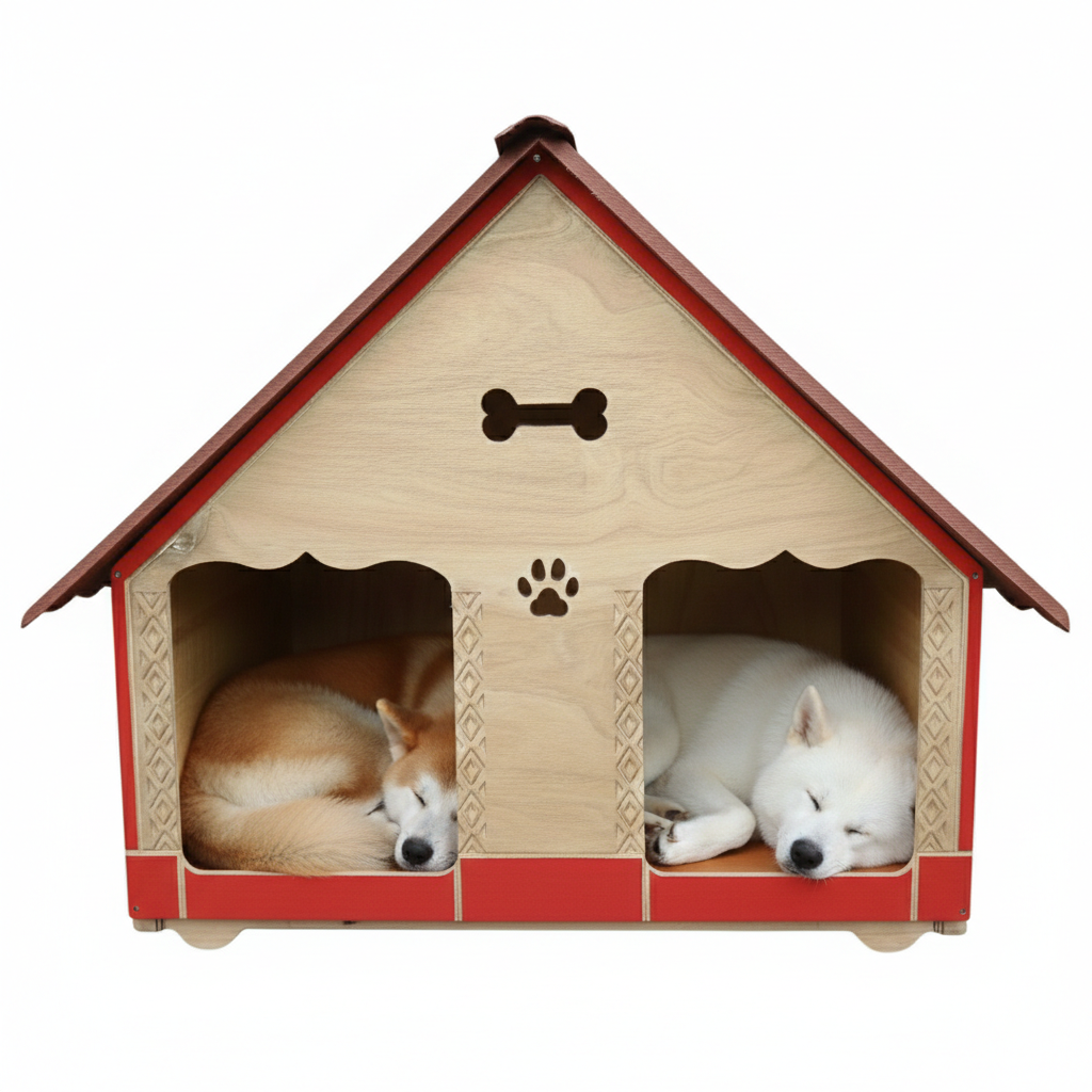 Casa Doble Para Perro En Pino Exteriores