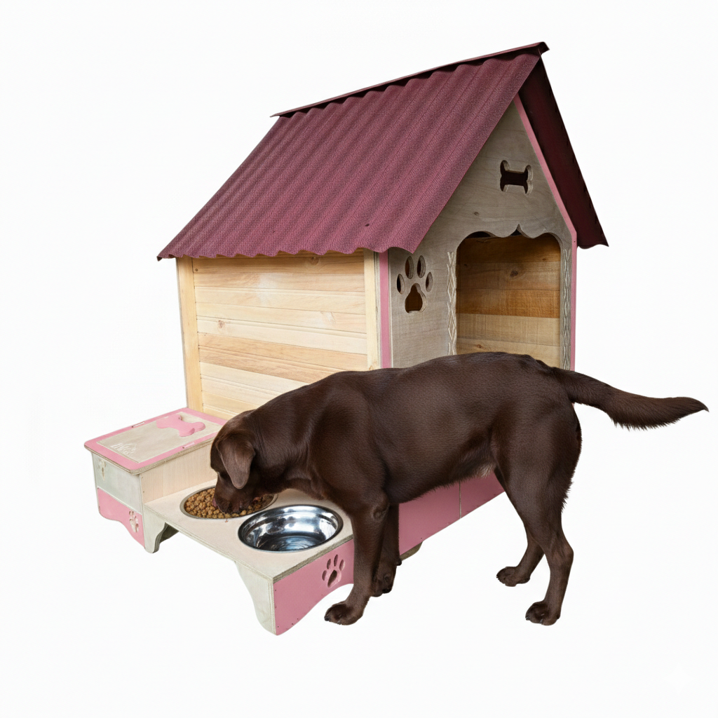 Casa Para Perro En Pino Con Platero