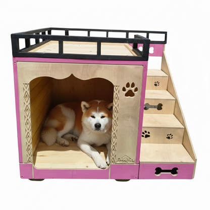 Casa Para Perro En Pino De Terraza Interiores
