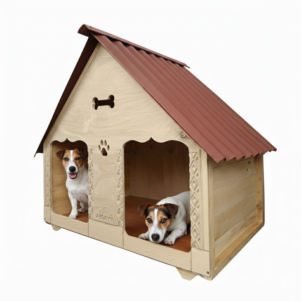 Casa Doble Para Perro En Pino Exteriores