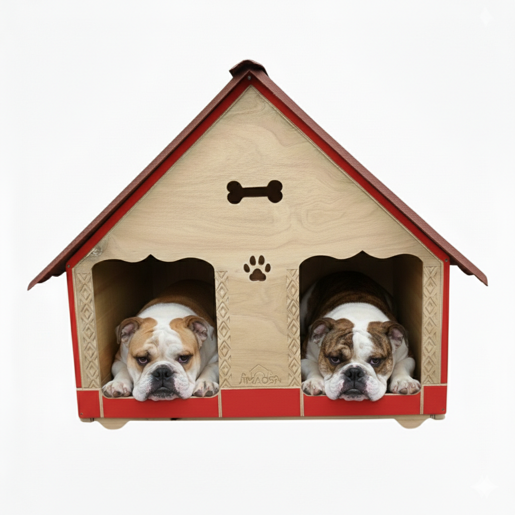 Casa Doble Para Perro En Pino Exteriores