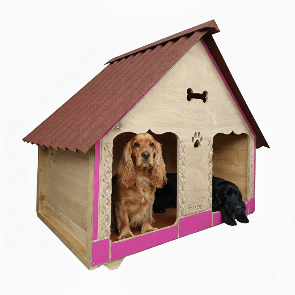 Casa Doble Para Perro En Pino Exteriores