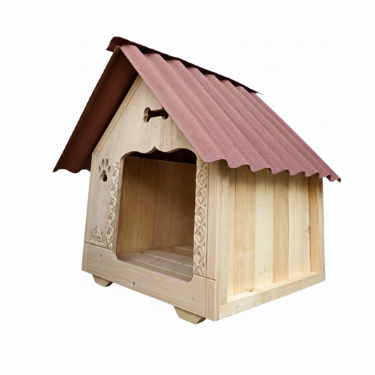 Casa Para Perros En Pino Cuadrada