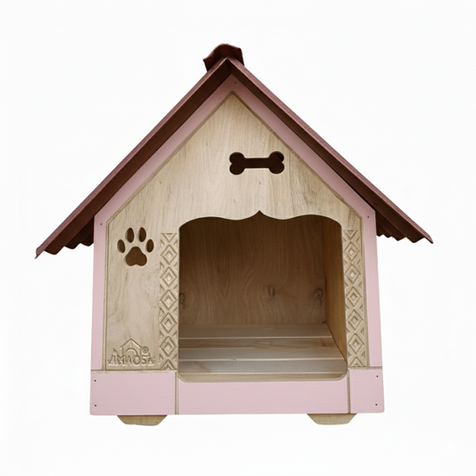 Casa Para Perros En Pino Cuadrada