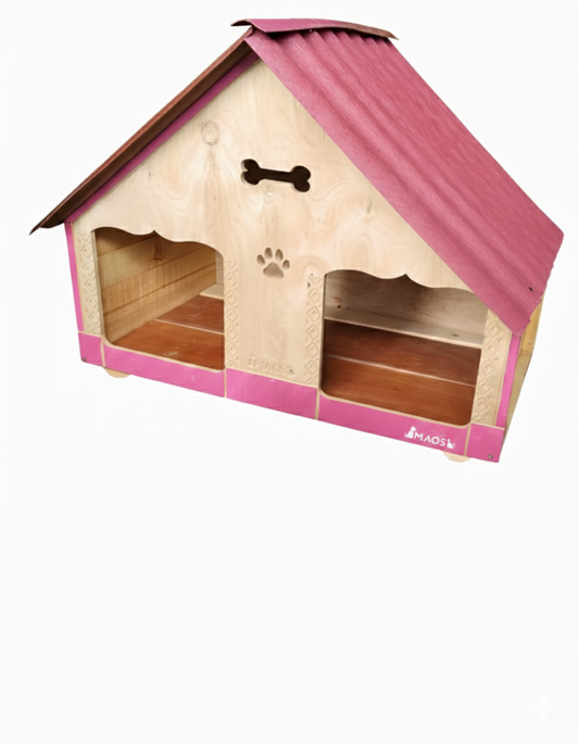 Casa Cuadrada Doble Para Perro Pequeño En Pino