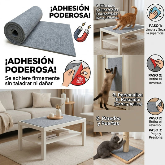Rascador Adhesivo Antiarañazos Muebles Tapete Gatos 100x30cm